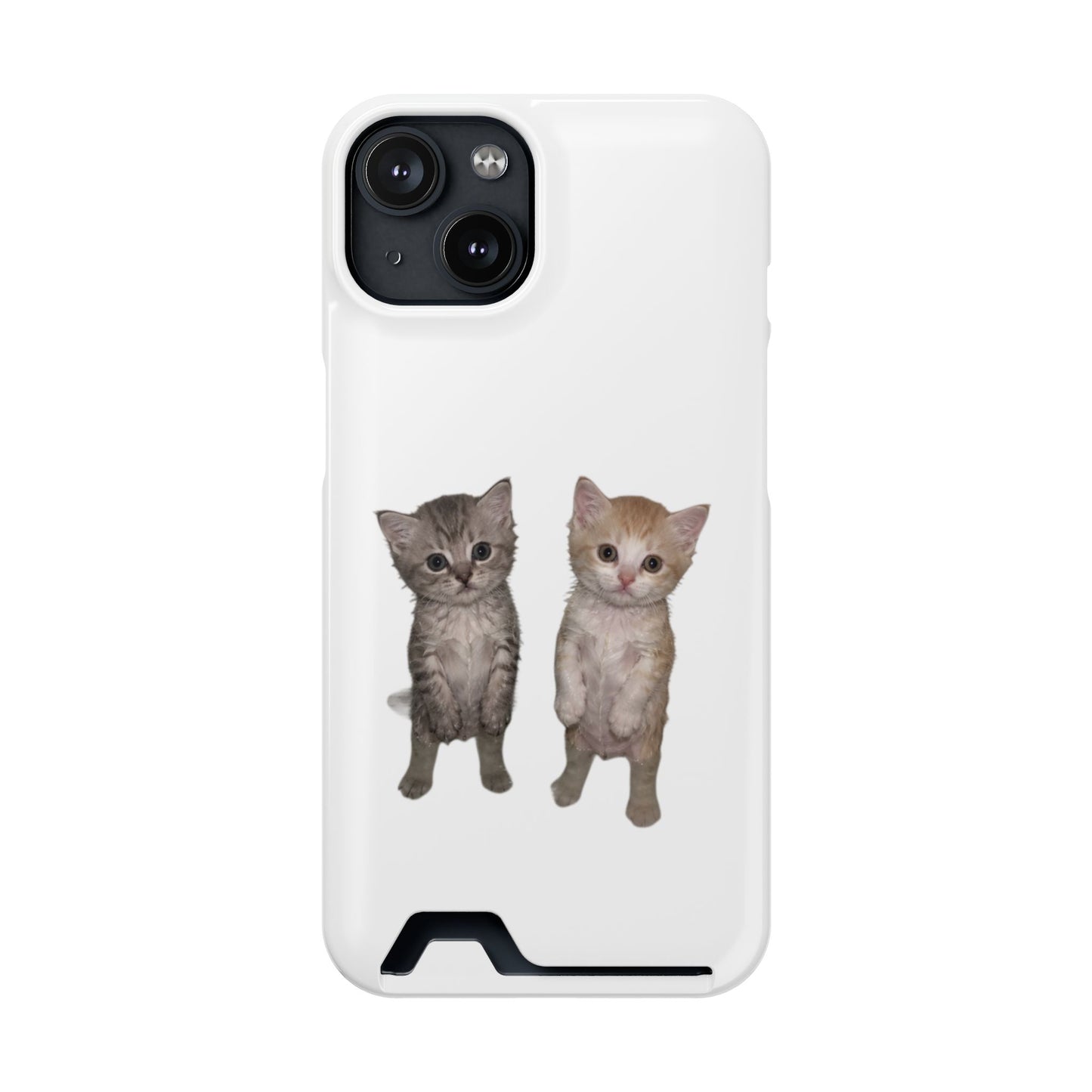 Duo Cute Kitten Phone Case with Card Holder