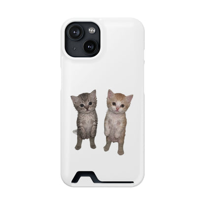Duo Cute Kitten Phone Case with Card Holder