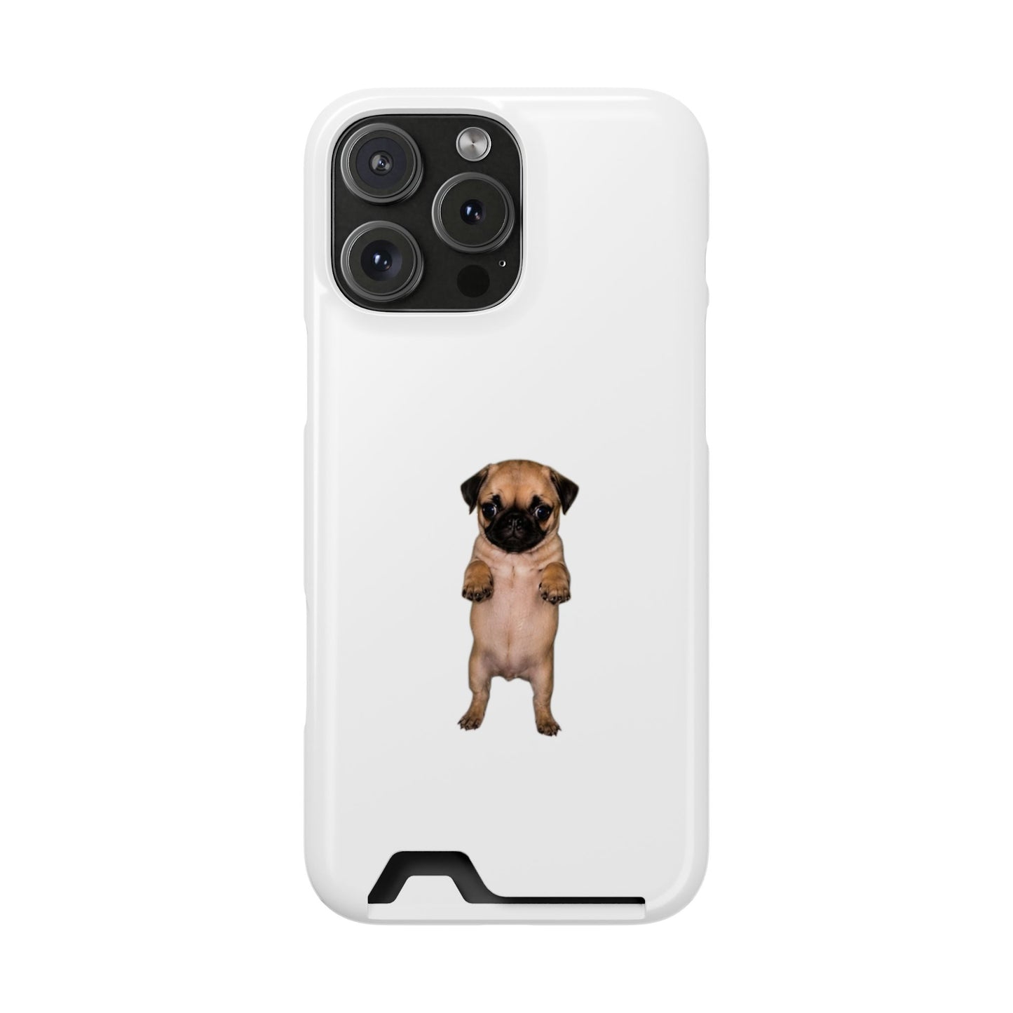 Cute Standing Pug Phone Card Case