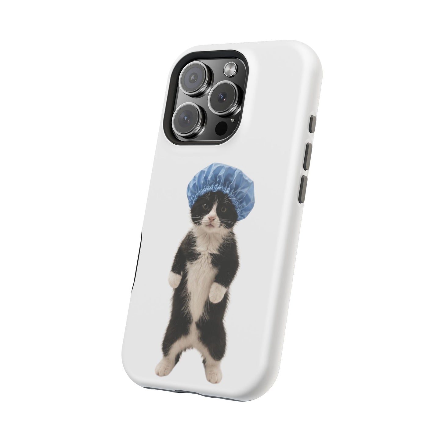 Cute Cat in Shower Cap Magnetic Impact-Resistant Phone Case