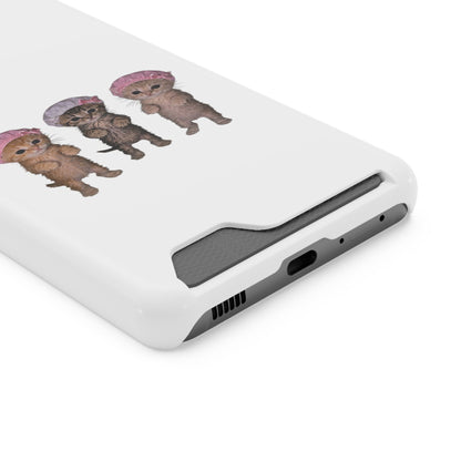 Cute Three Kittens Phone Case with Card Holder