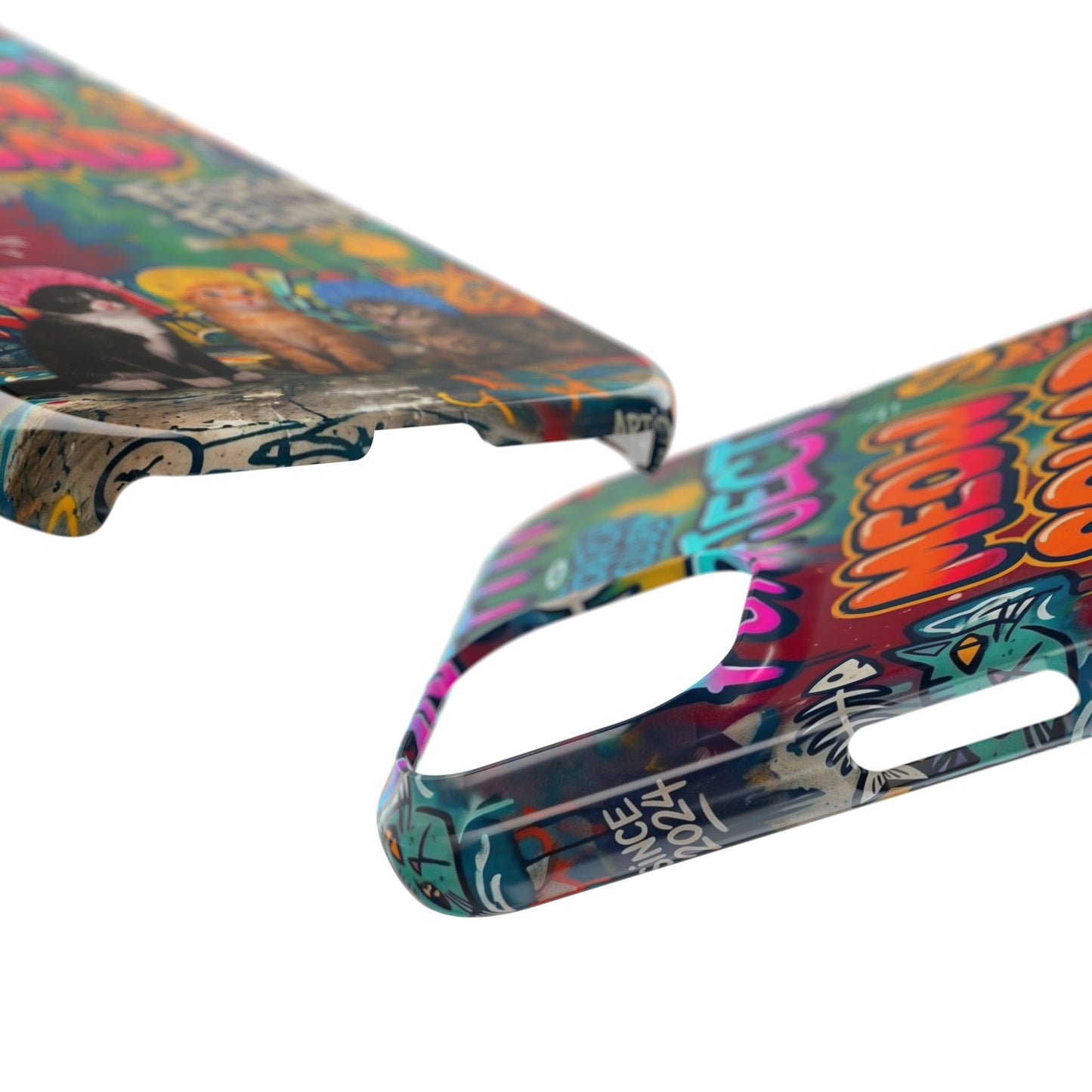 Meow Squad Graffiti Phone Case — Colorful Cat Crew Slim Case