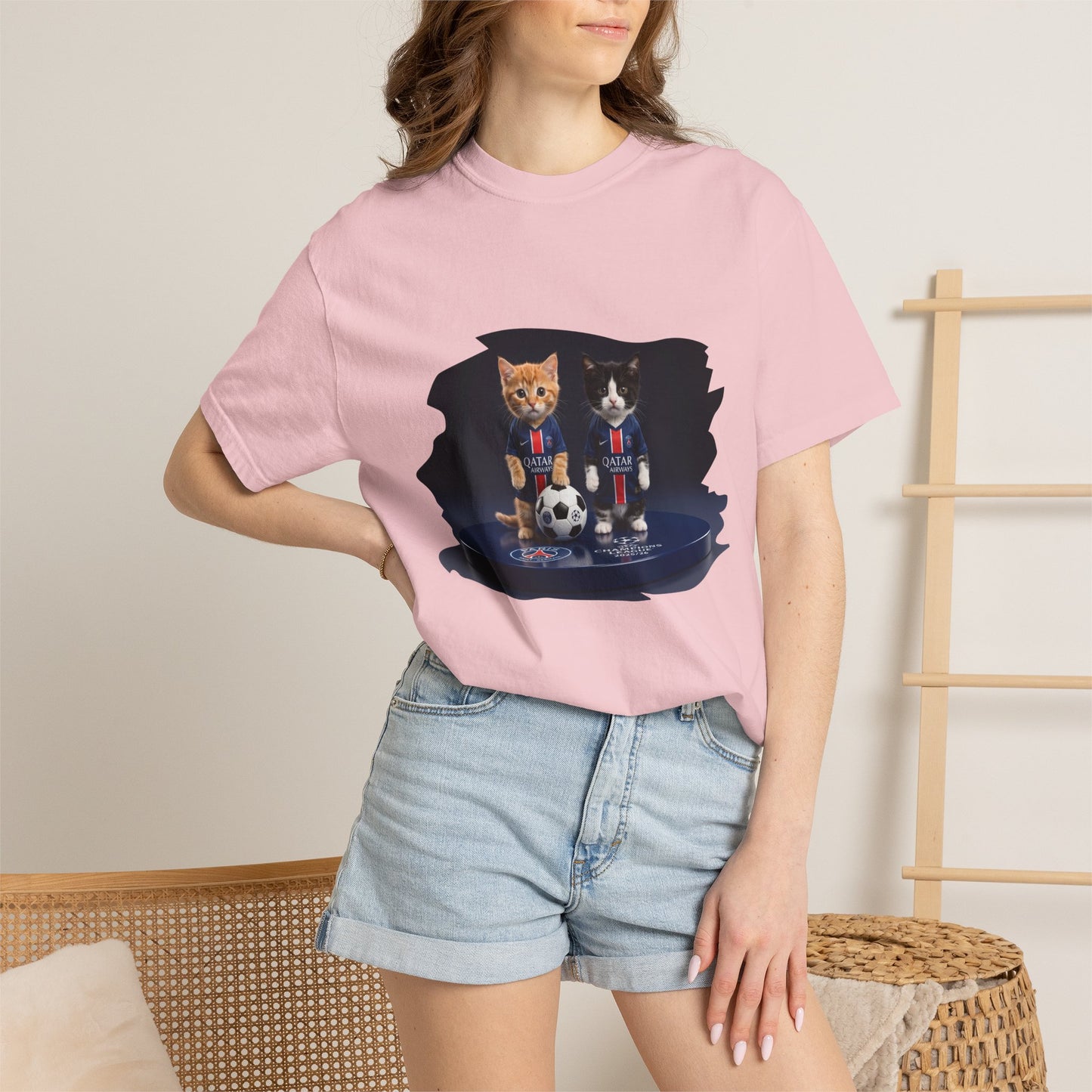 Cat Soccer Players T‑Shirt — Cute Kitten Football Graphic Tee
