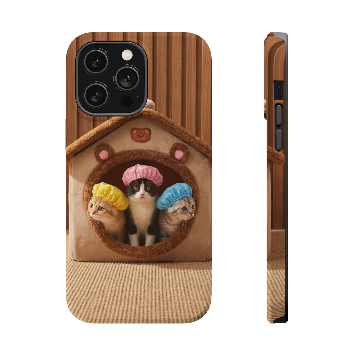 Cute Kittens in Cozy House Phone Case — Magnetic Impact-Resistant Case