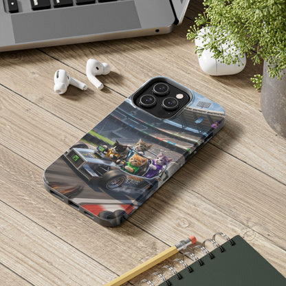Racing Cats Tough Phone Case — Cute Kittens Driving Racecar Phone Cover