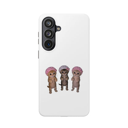 Cute Standing Kittens with Shower Caps  Phone Case