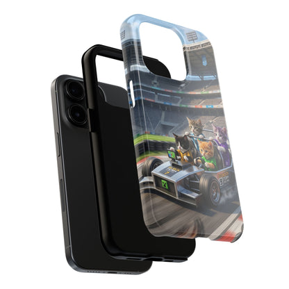 Racing Cats Tough Phone Case — Cute Kittens Driving Racecar Phone Cover