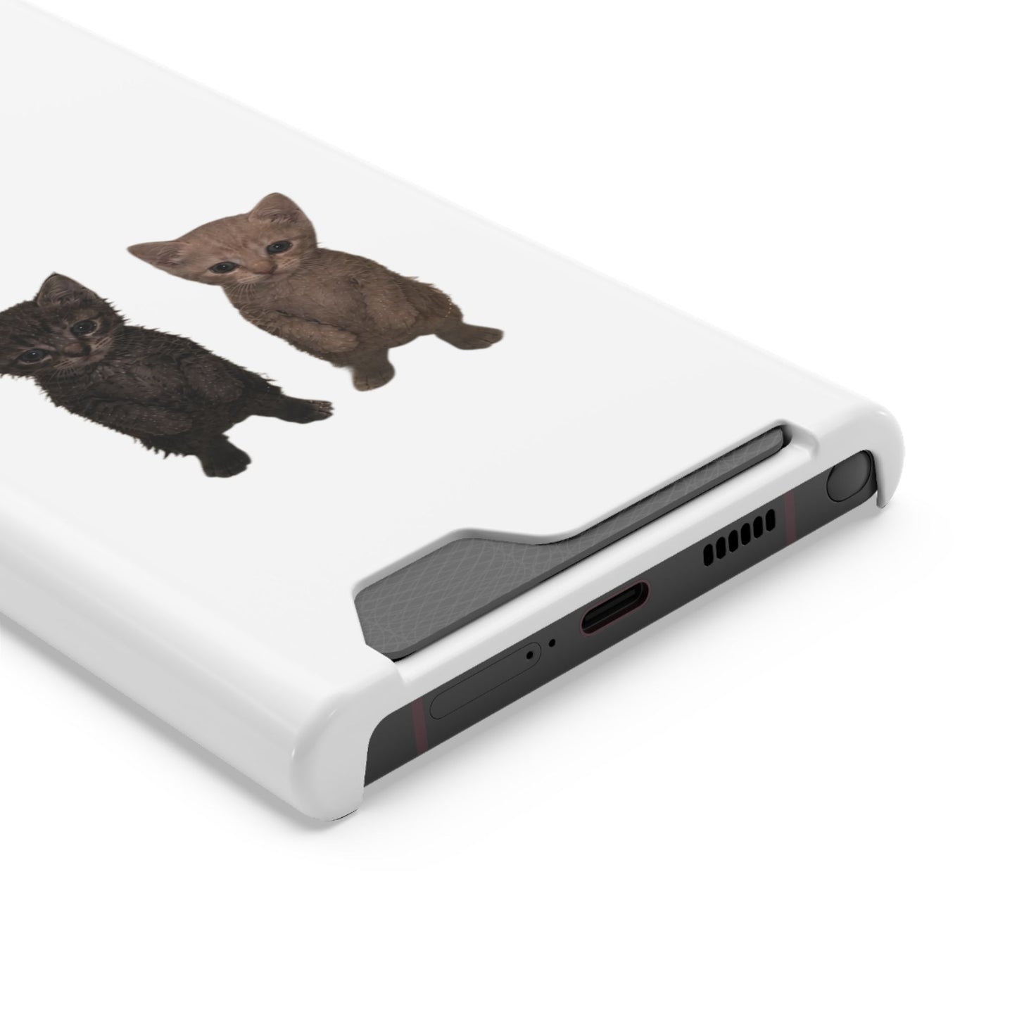 Cute Kitten Duo Phone Case with Card Holder