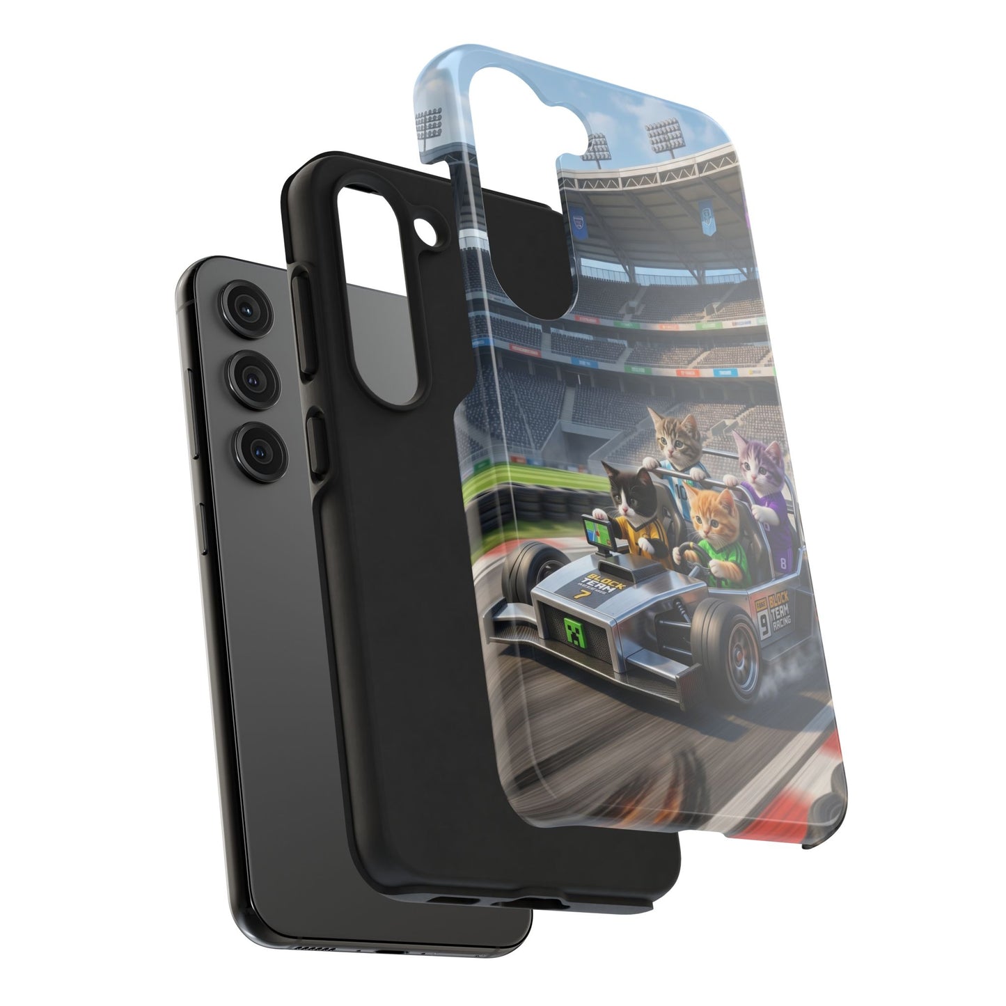 Racing Cats Tough Phone Case — Cute Kittens Driving Racecar Phone Cover