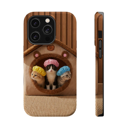Cute Kittens in Cozy House Phone Case — Magnetic Impact-Resistant Case