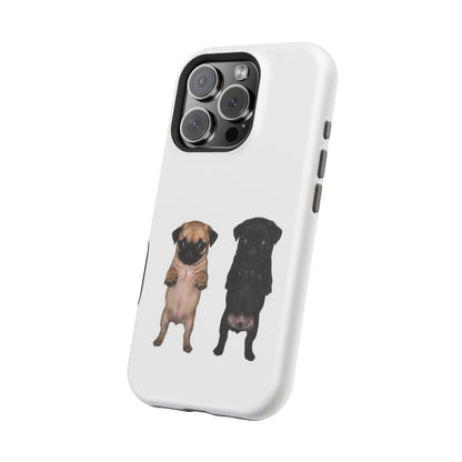 Cute Standing Pug Duo Magnetic Impact-Resistant Phone Case