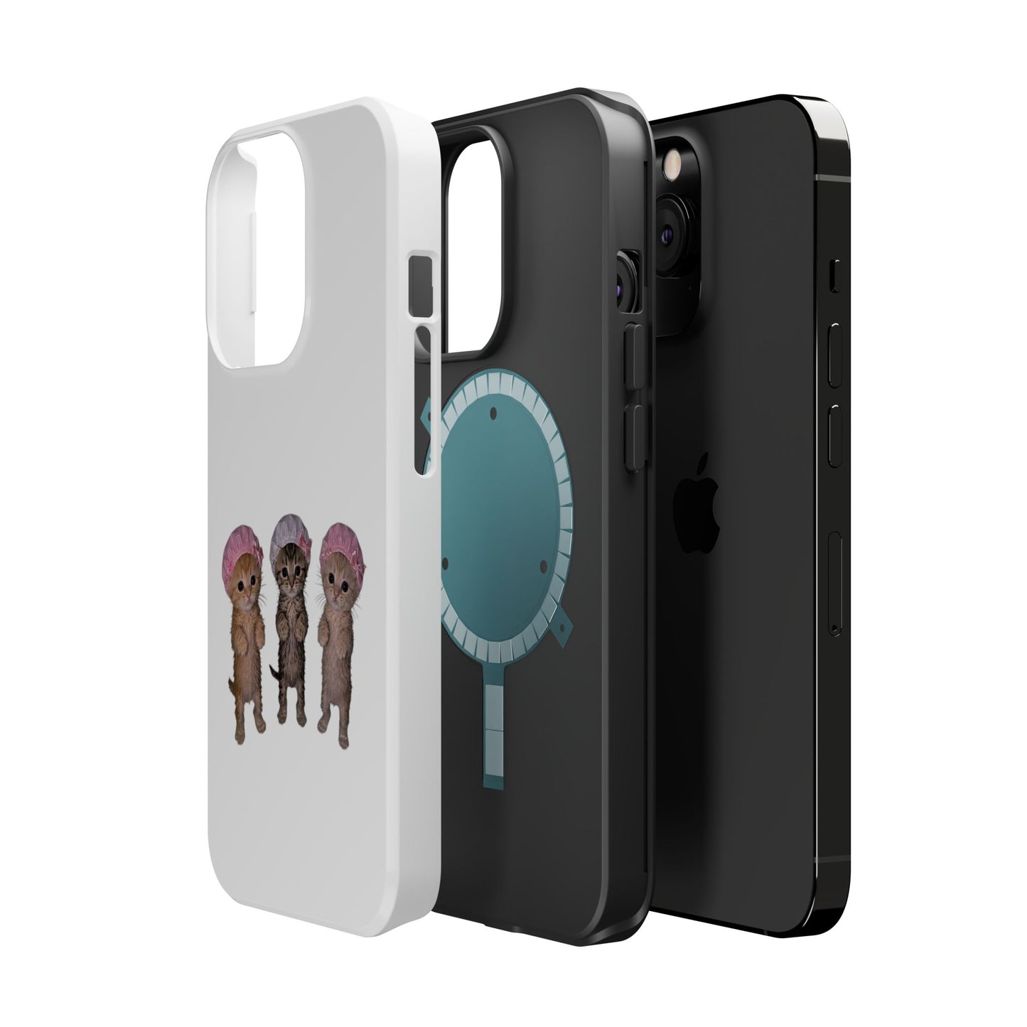 Cute Standing Kittens with Shower Caps  Phone Case