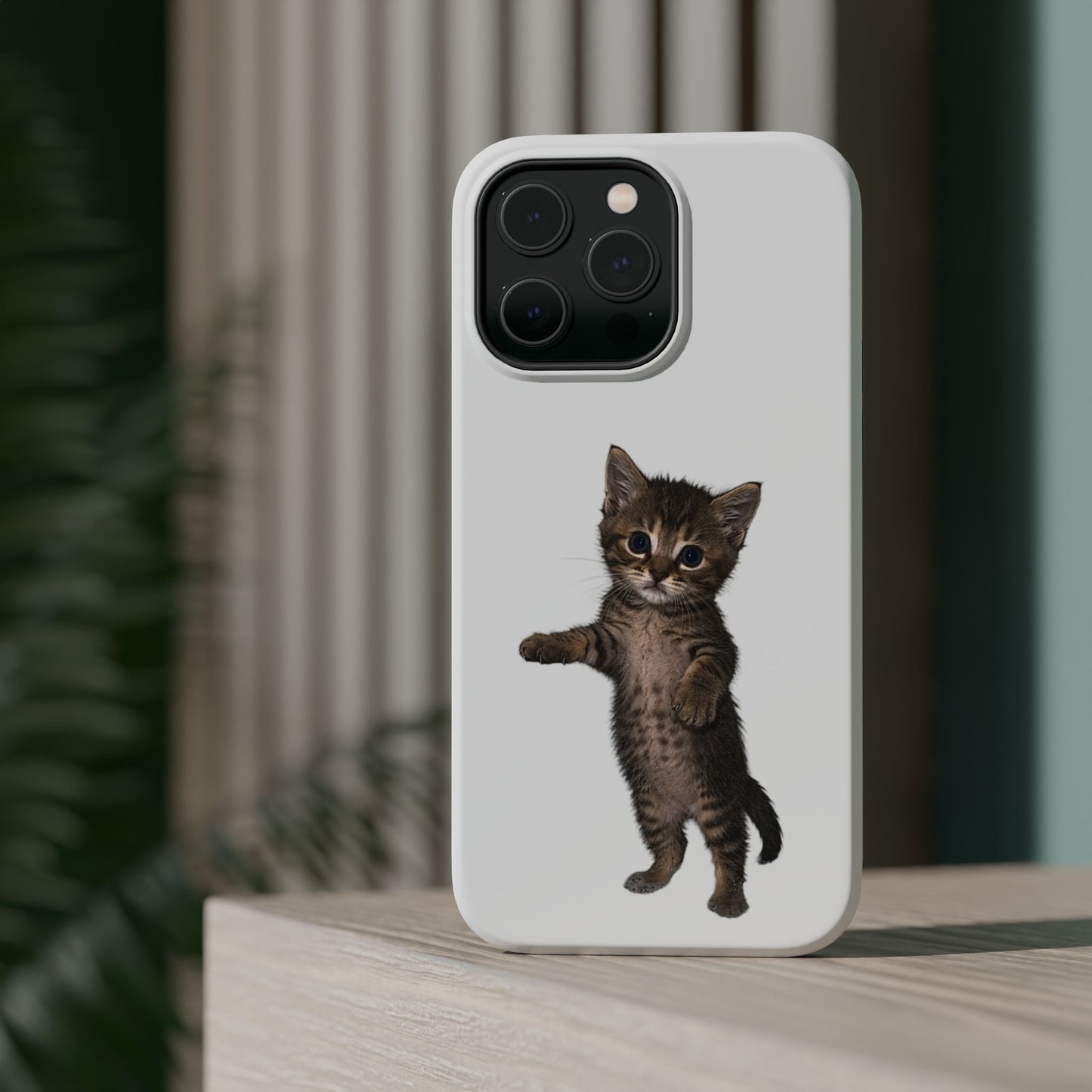 Cute Standing Kitten Magnetic Phone Case