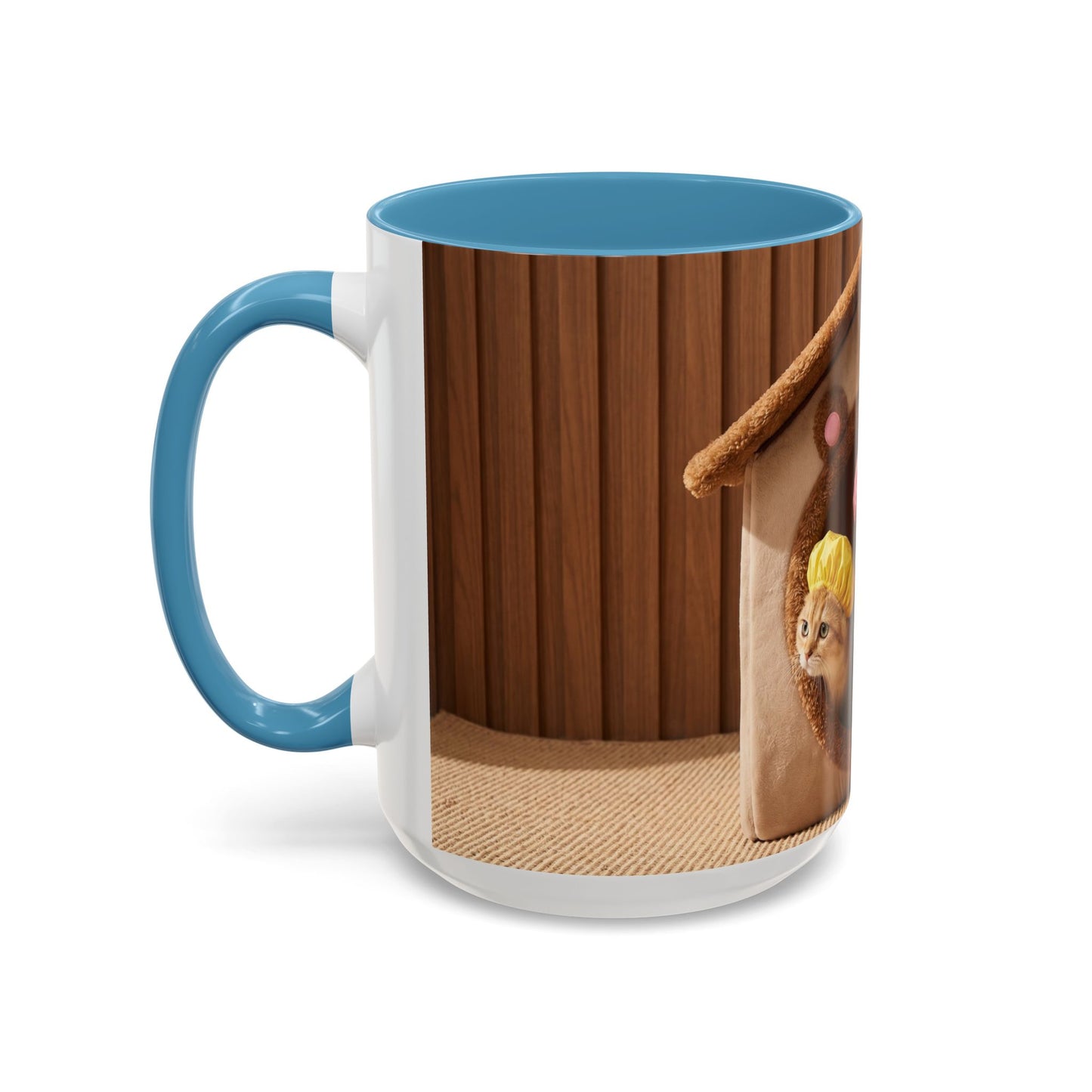 Cute Kittens in Shower Caps Accent Coffee Mug — Pink Interior 11/15oz