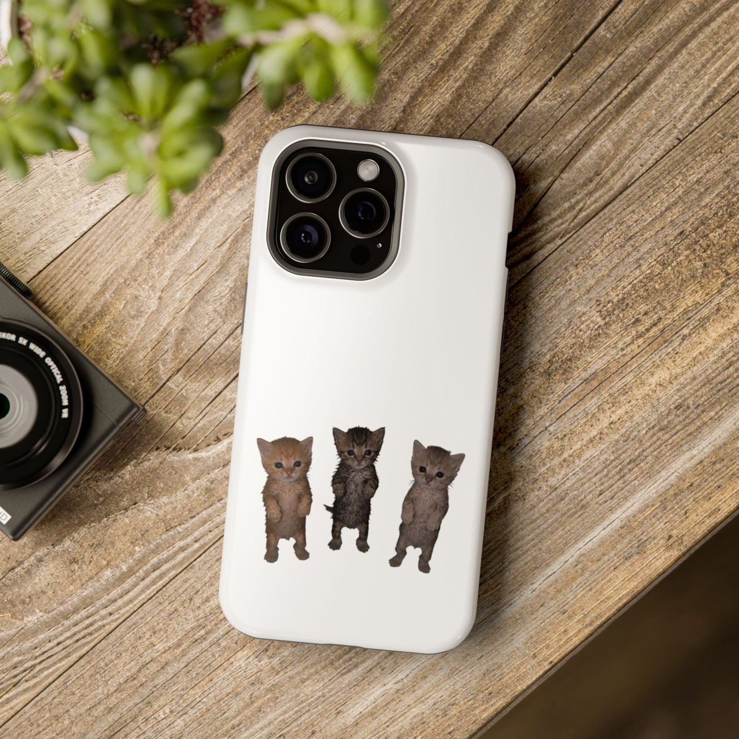 Cute Trio Kittens  Magnetic Impact-Resistant Phone Case