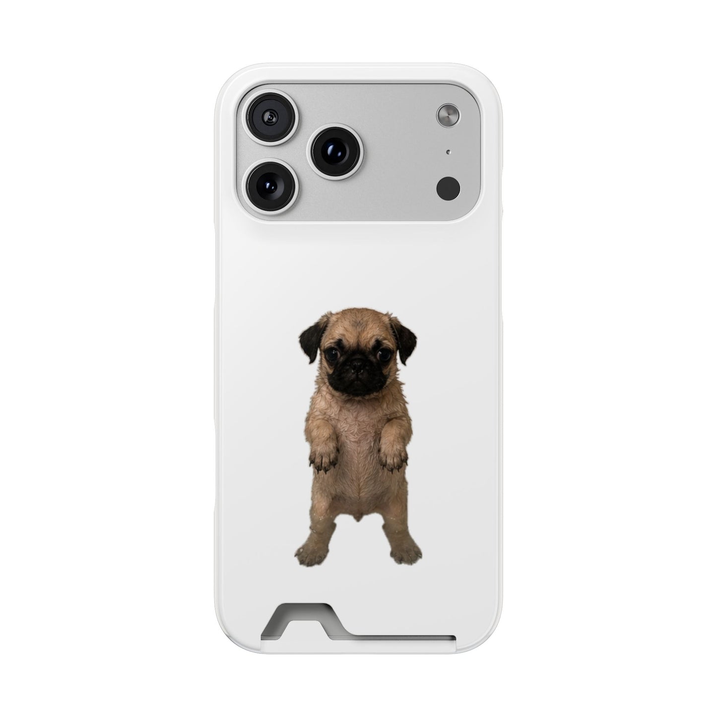 Cute Standing  Pug Card Holder Phone Case