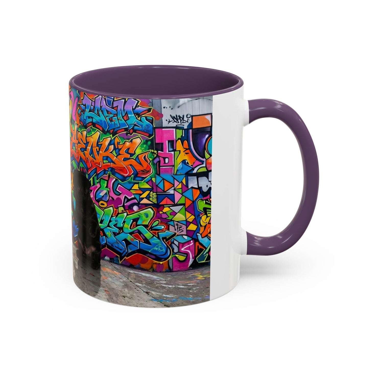 Graffiti Pug Coffee Mug — Colorful Street Art Accent Mug (11/15oz)