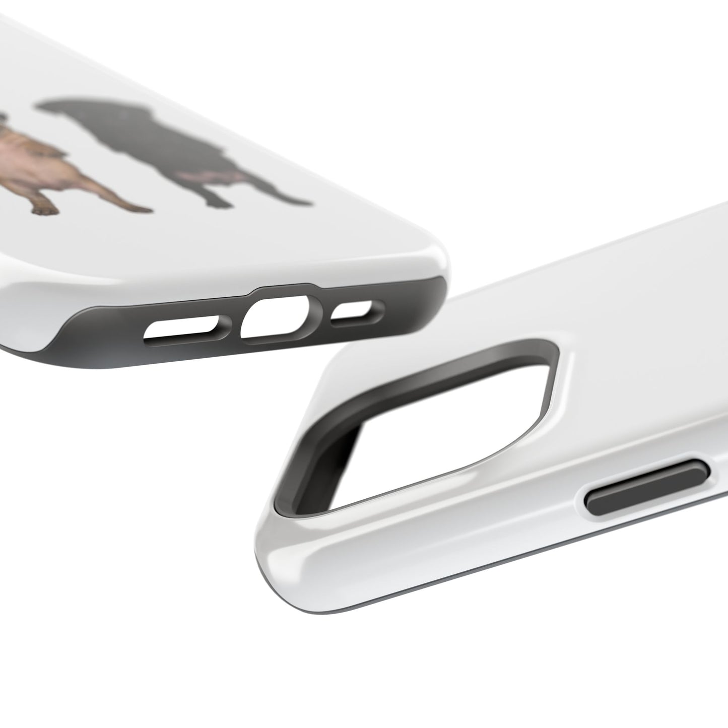 Cute Standing Pug Duo Magnetic Impact-Resistant Phone Case