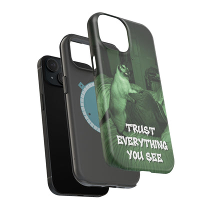 Phone Case 'Trust Everything You See' Green Dog Photo Magnetic Impact-Resistant Case