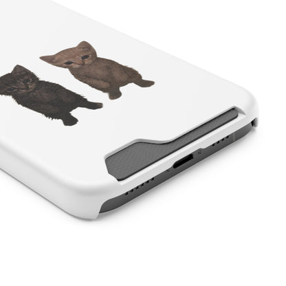 Cute Kitten Duo Phone Case with Card Holder