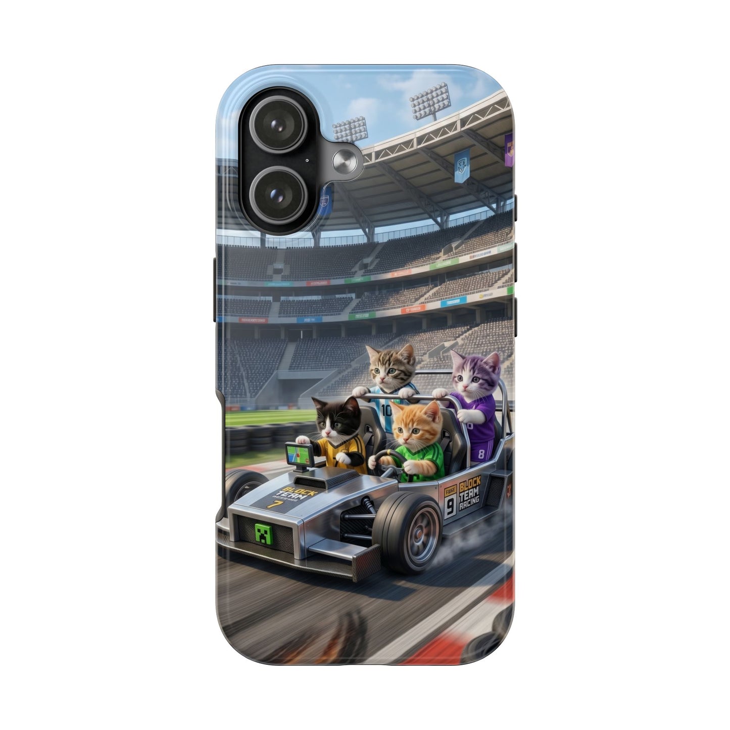 Racing Cats Tough Phone Case — Cute Kittens Driving Racecar Phone Cover