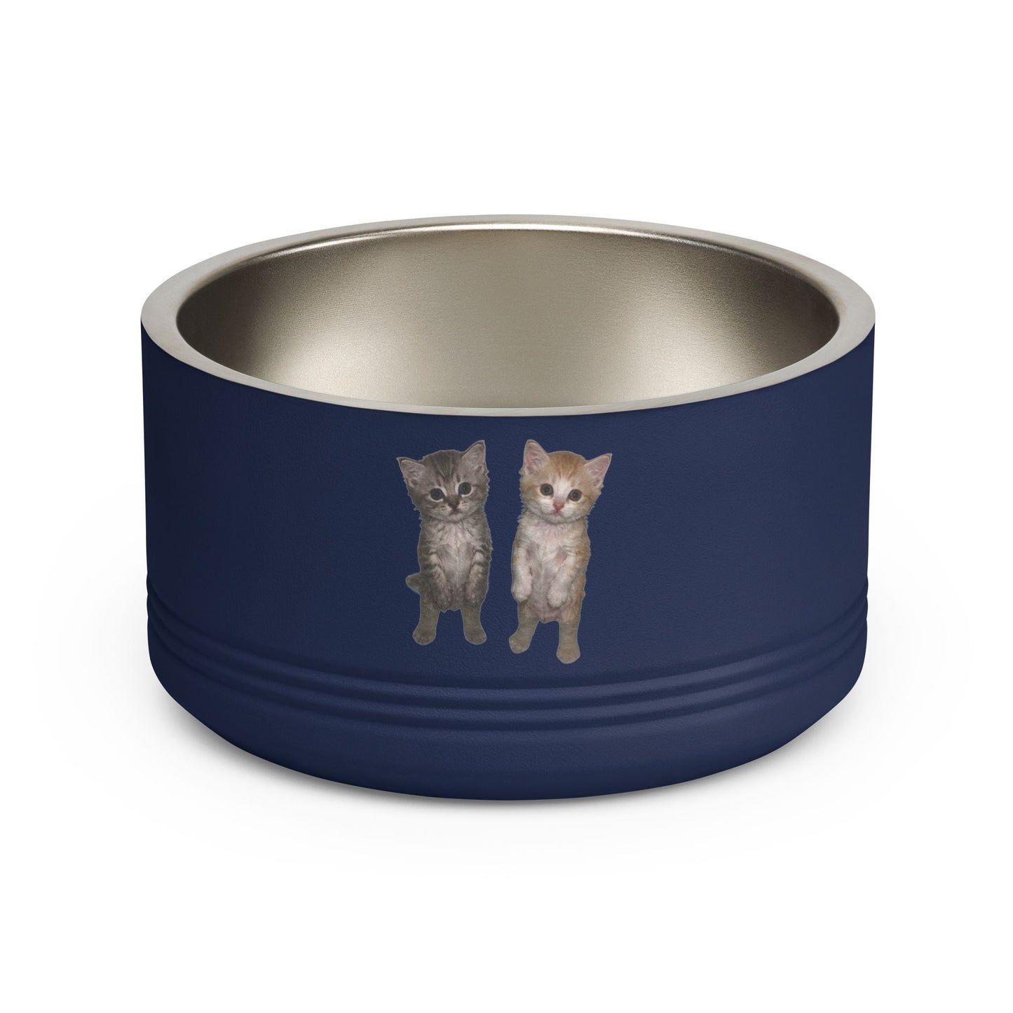 Duo Cute Cat Stainless Steel Pet Bowl — 18 oz