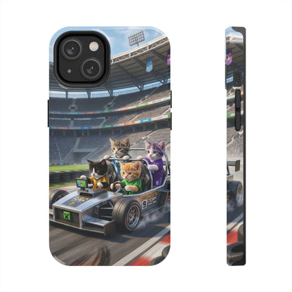 Racing Cats Tough Phone Case — Cute Kittens Driving Racecar Phone Cover