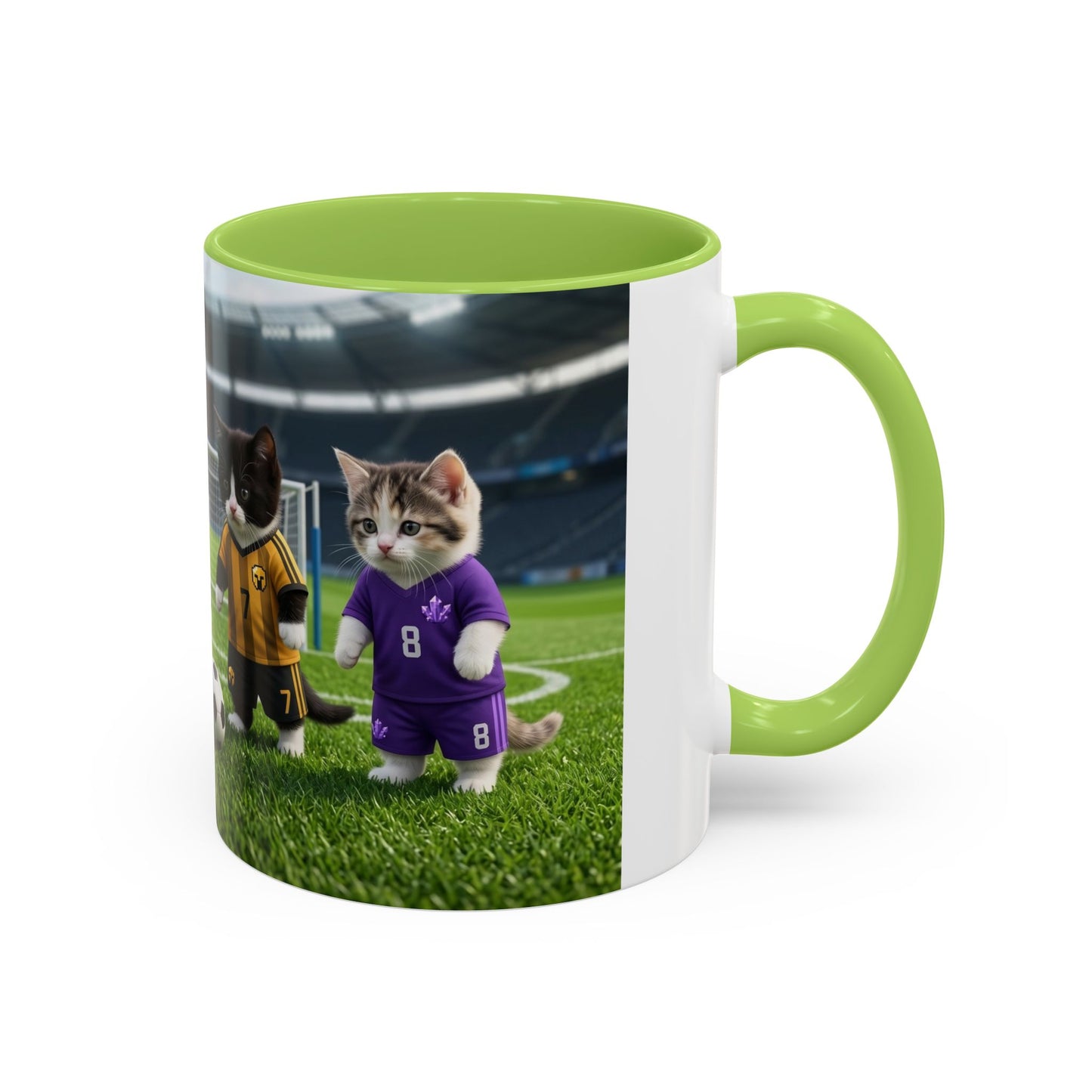 Soccer Kittens Accent Coffee Mug — Cute Cat Soccer Players 11/15oz