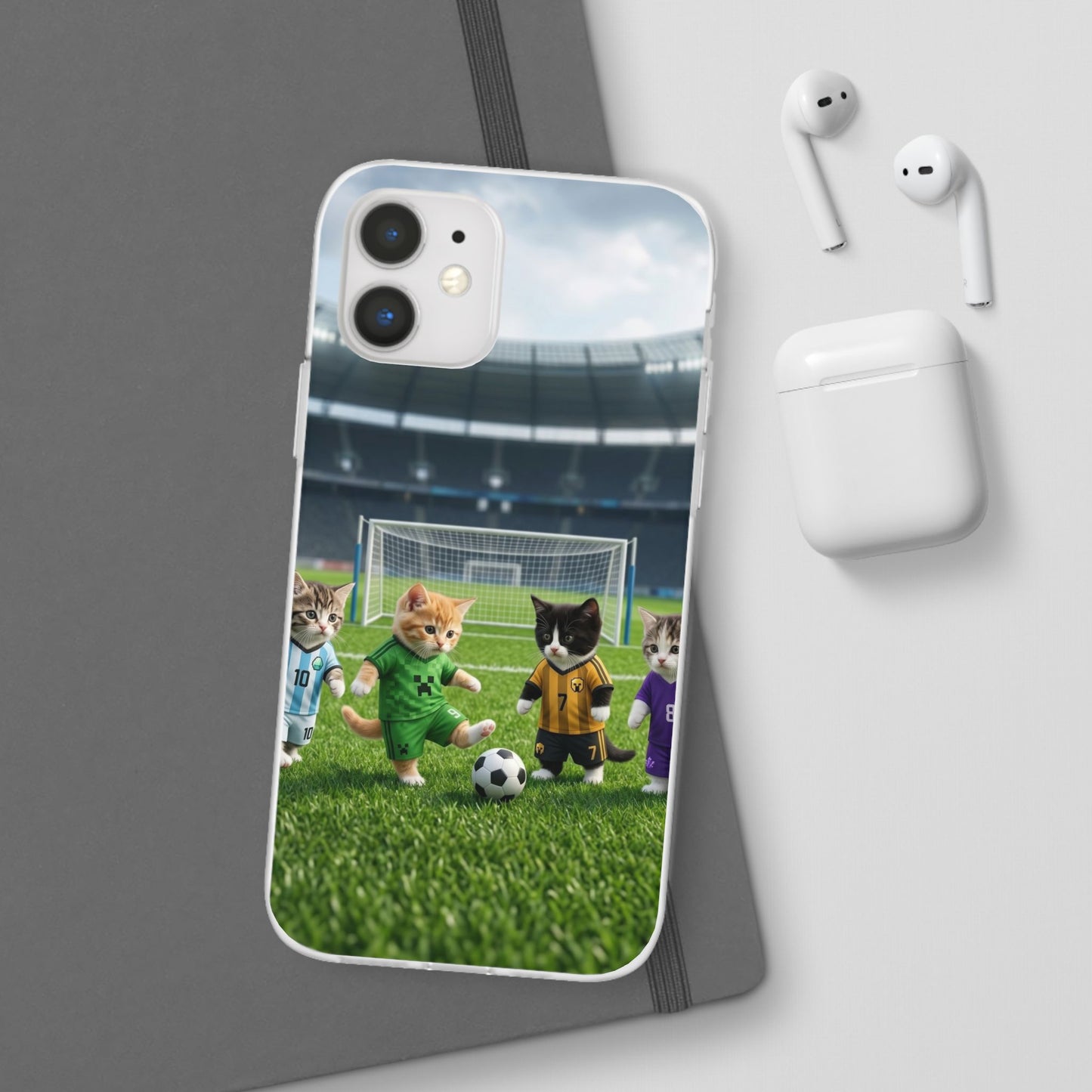 Cute Soccer Cats Phone Case — Kawaii Football Kit iPhone Cover