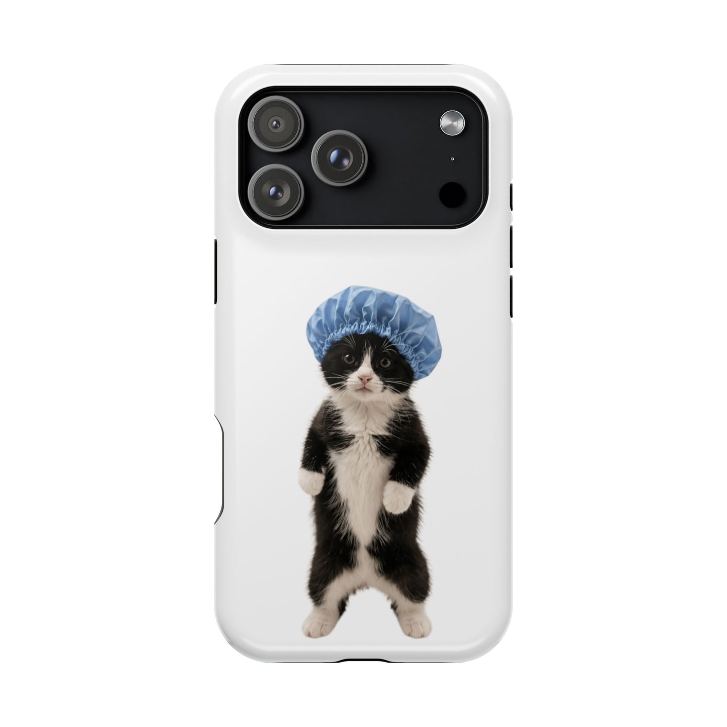 Cute Cat in Shower Cap Magnetic Impact-Resistant Phone Case