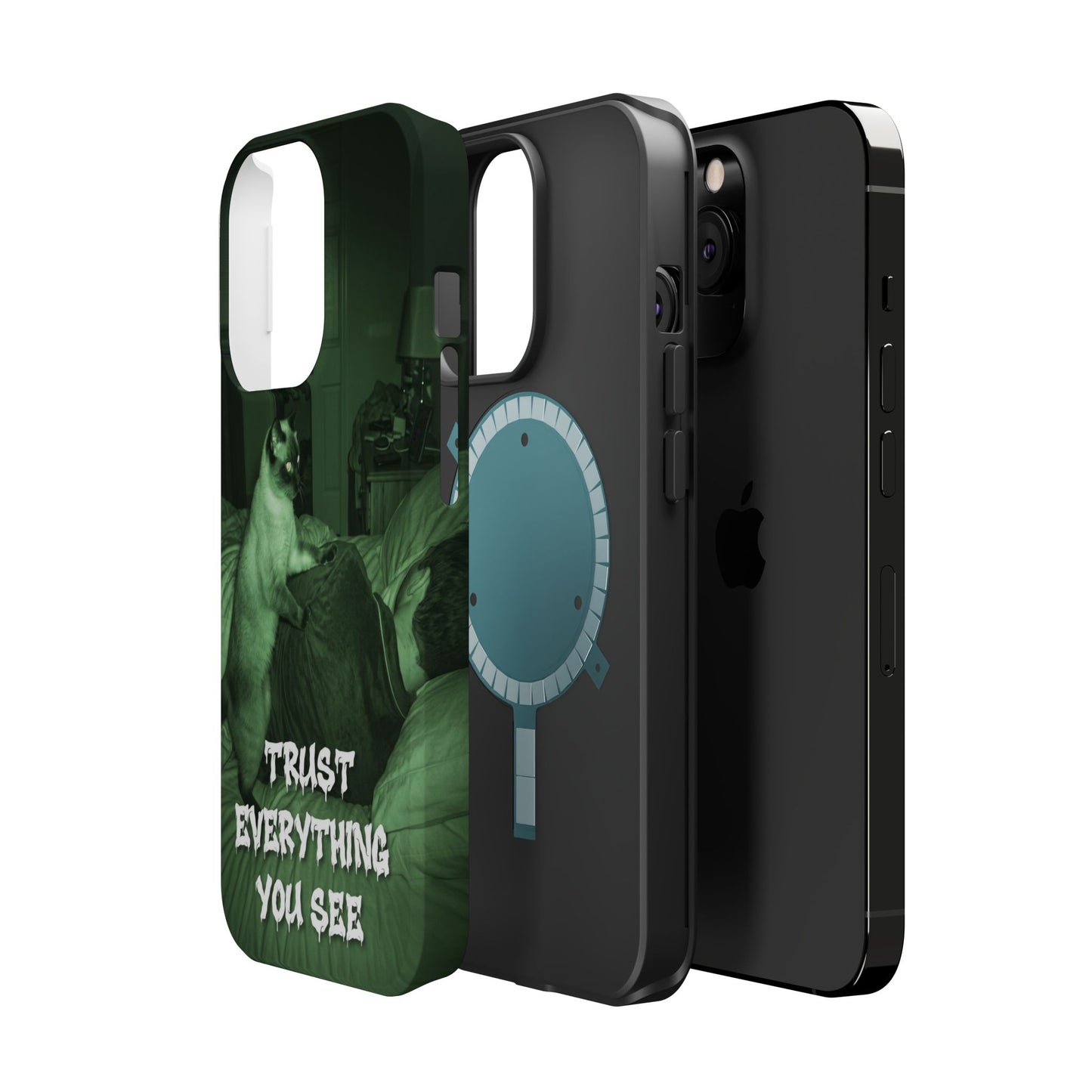 Phone Case 'Trust Everything You See' Green Dog Photo Magnetic Impact-Resistant Case