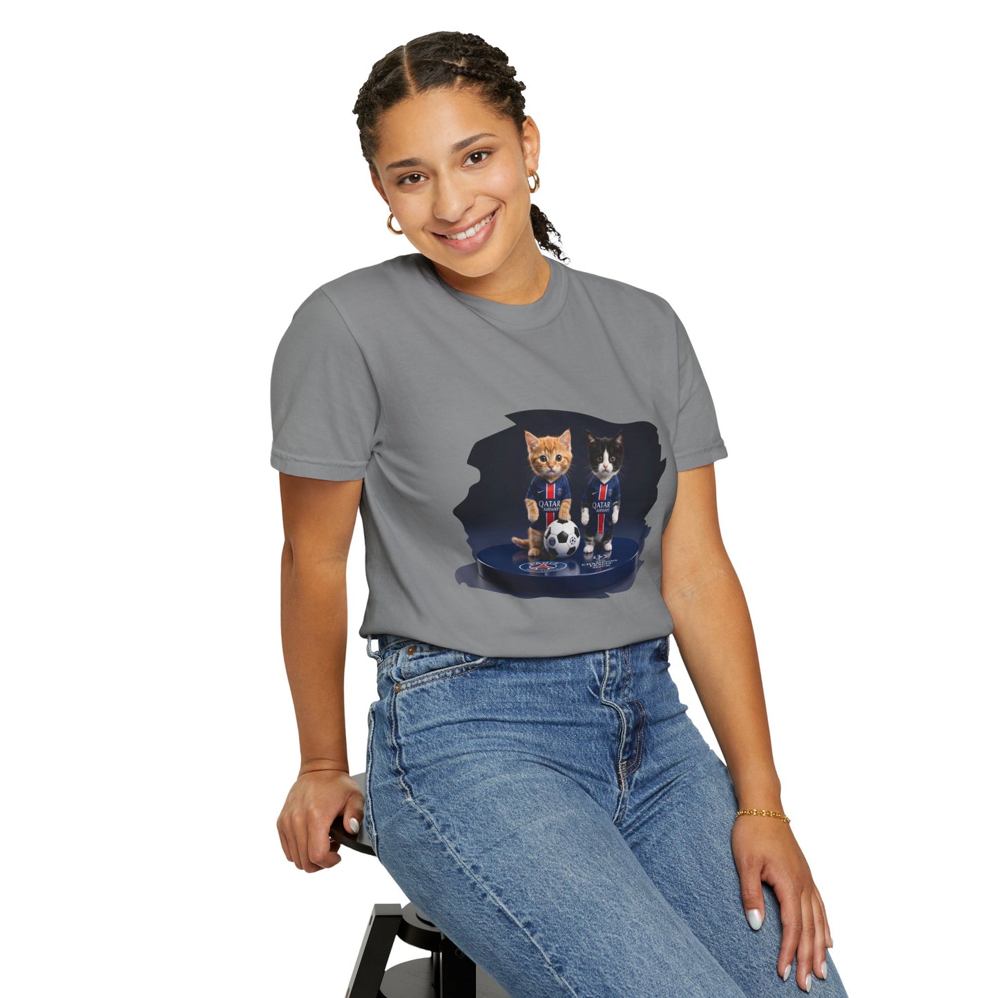Cat Soccer Players T‑Shirt — Cute Kitten Football Graphic Tee