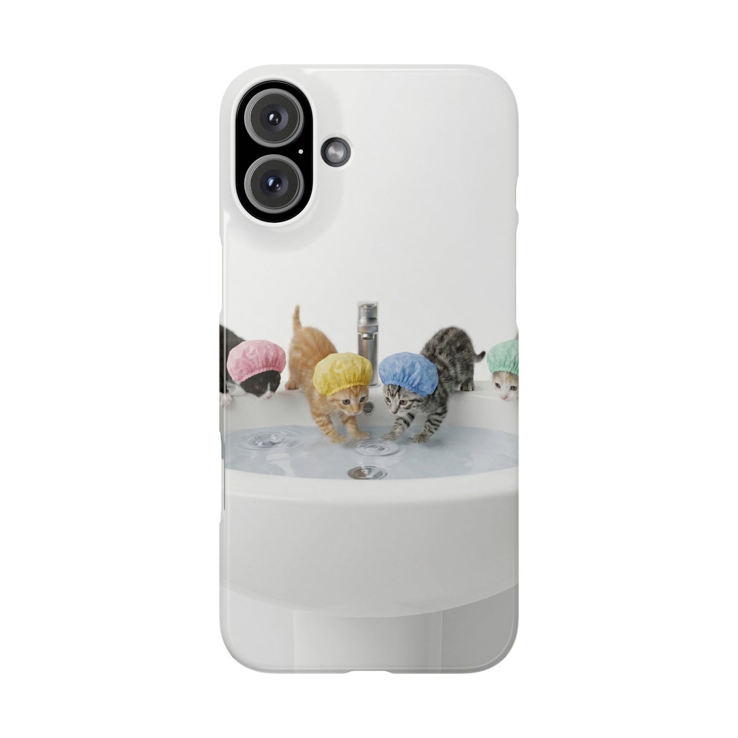 Slim Phone Case — Cute Kittens in Bathtub Design