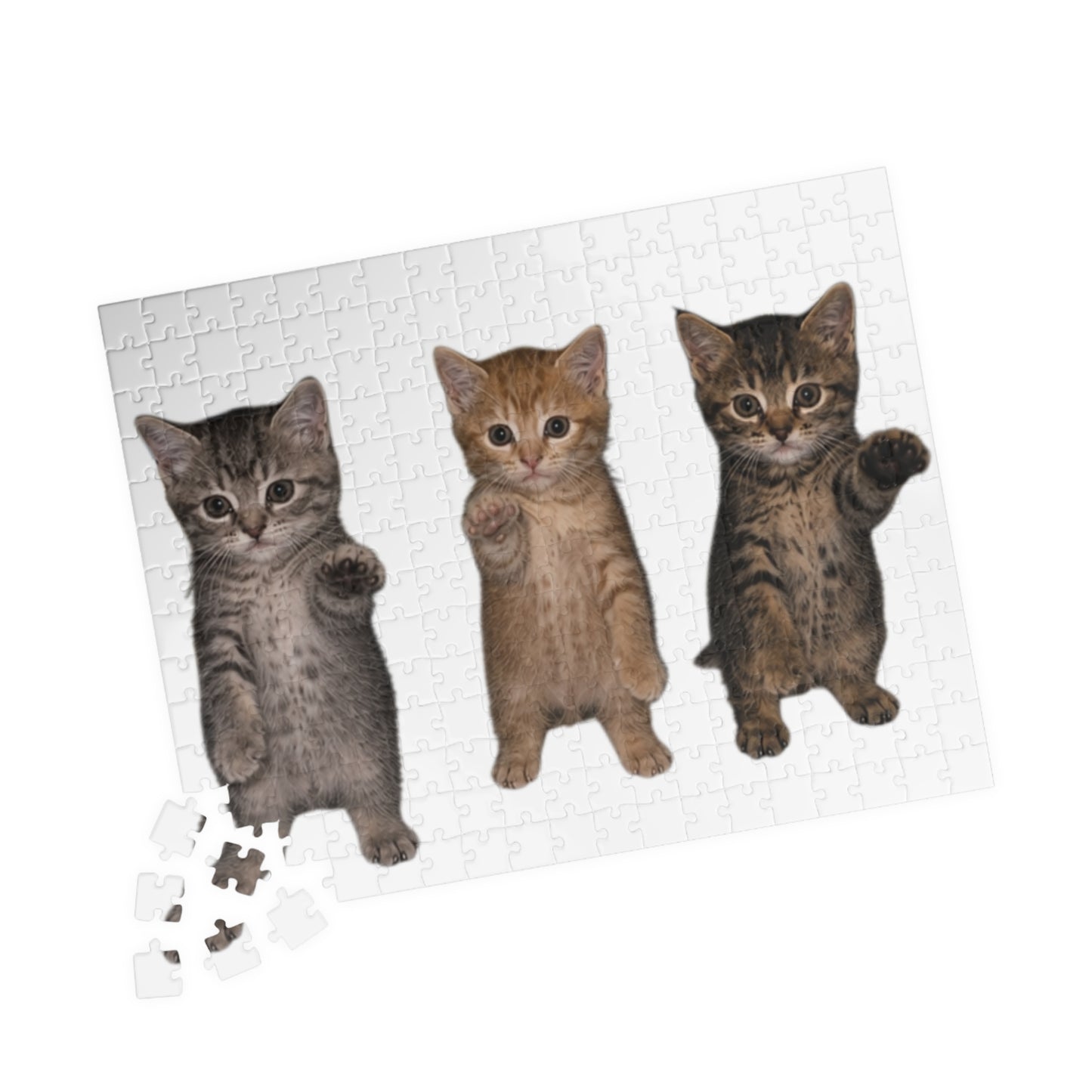 Cute Standing Trio Kittens Dancing Jigsaw Puzzle