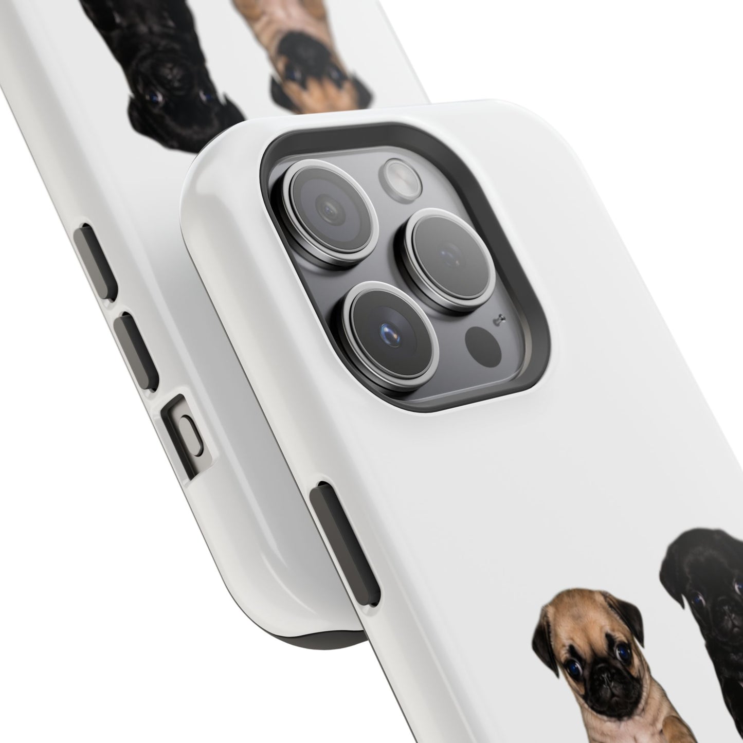 Cute Standing Pug Duo Magnetic Impact-Resistant Phone Case