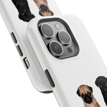 Cute Standing Pug Duo Magnetic Impact-Resistant Phone Case