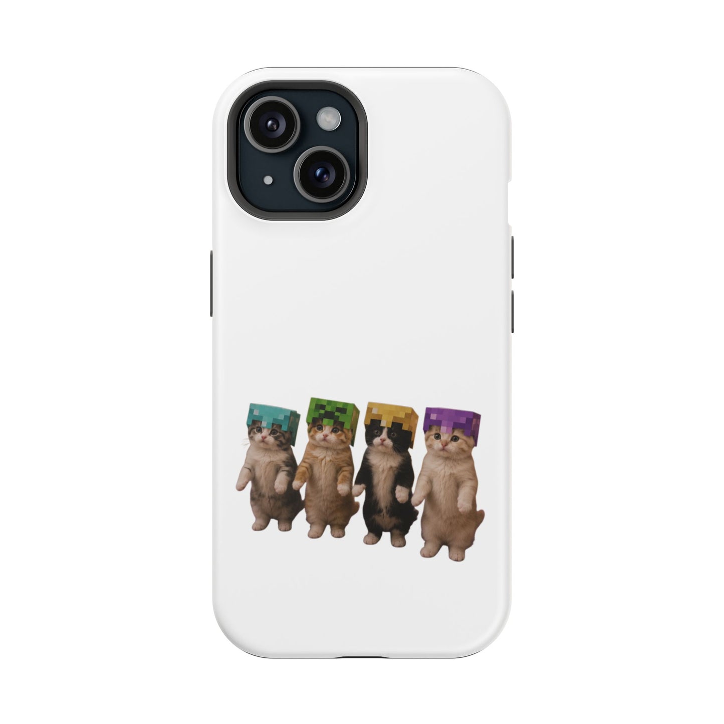 Dancing Kittens Minecraft Helmet Magnetic Impact-Resistant Phone Case