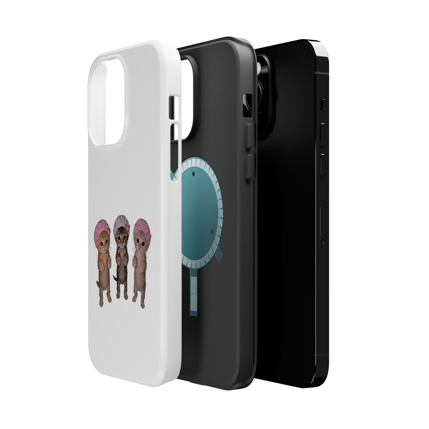 Cute Standing Kittens with Shower Caps  Phone Case