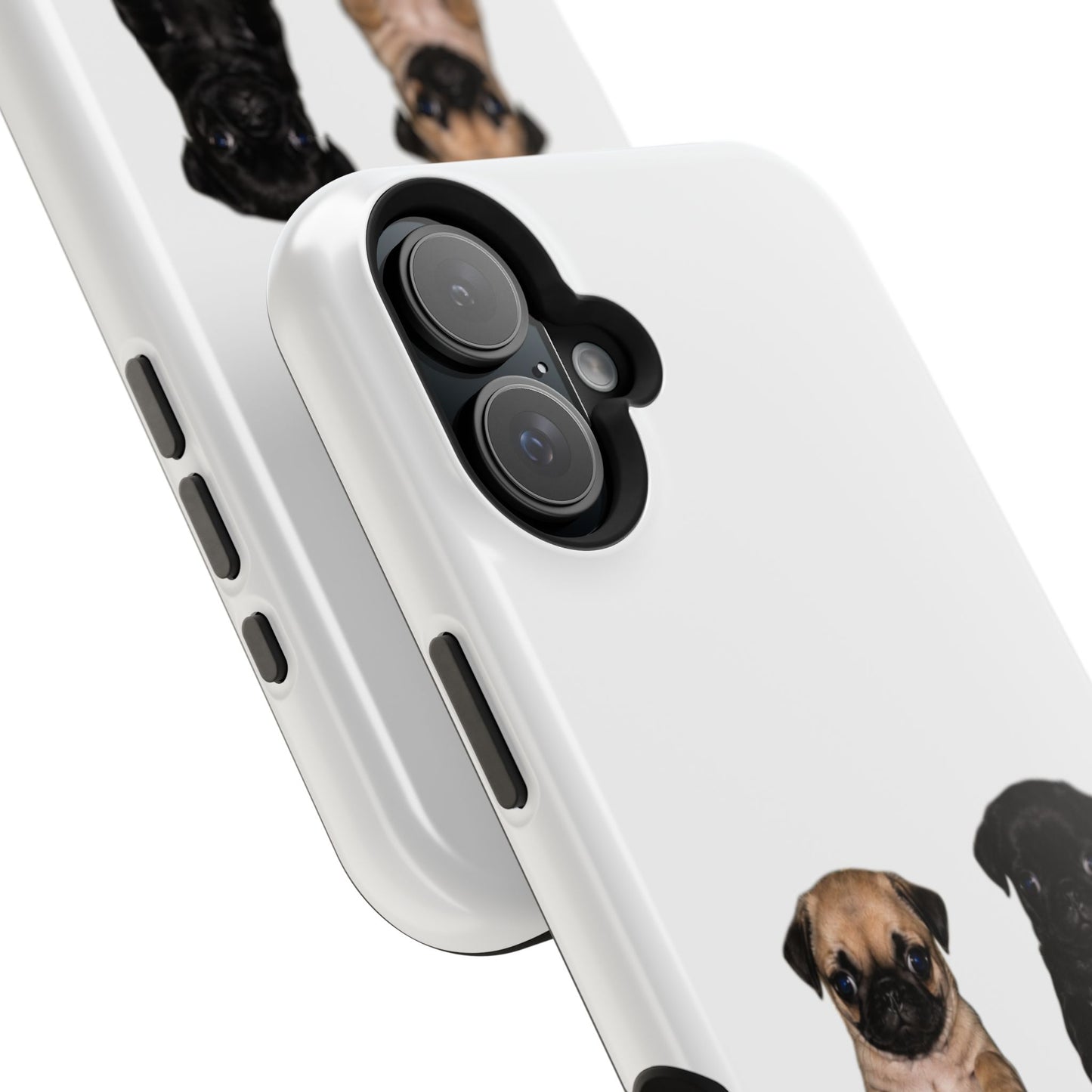 Cute Standing Pug Duo Magnetic Impact-Resistant Phone Case