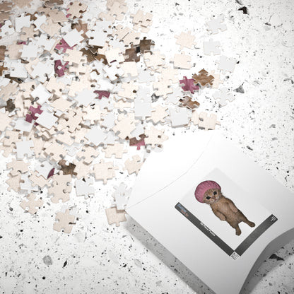 Cute Kitten in Pink Shower Cap Puzzle