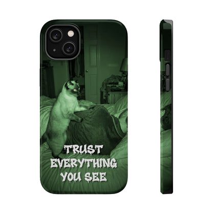 Phone Case 'Trust Everything You See' Green Dog Photo Magnetic Impact-Resistant Case