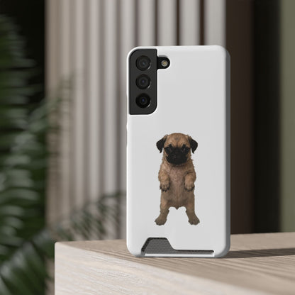 Cute Standing  Pug Card Holder Phone Case