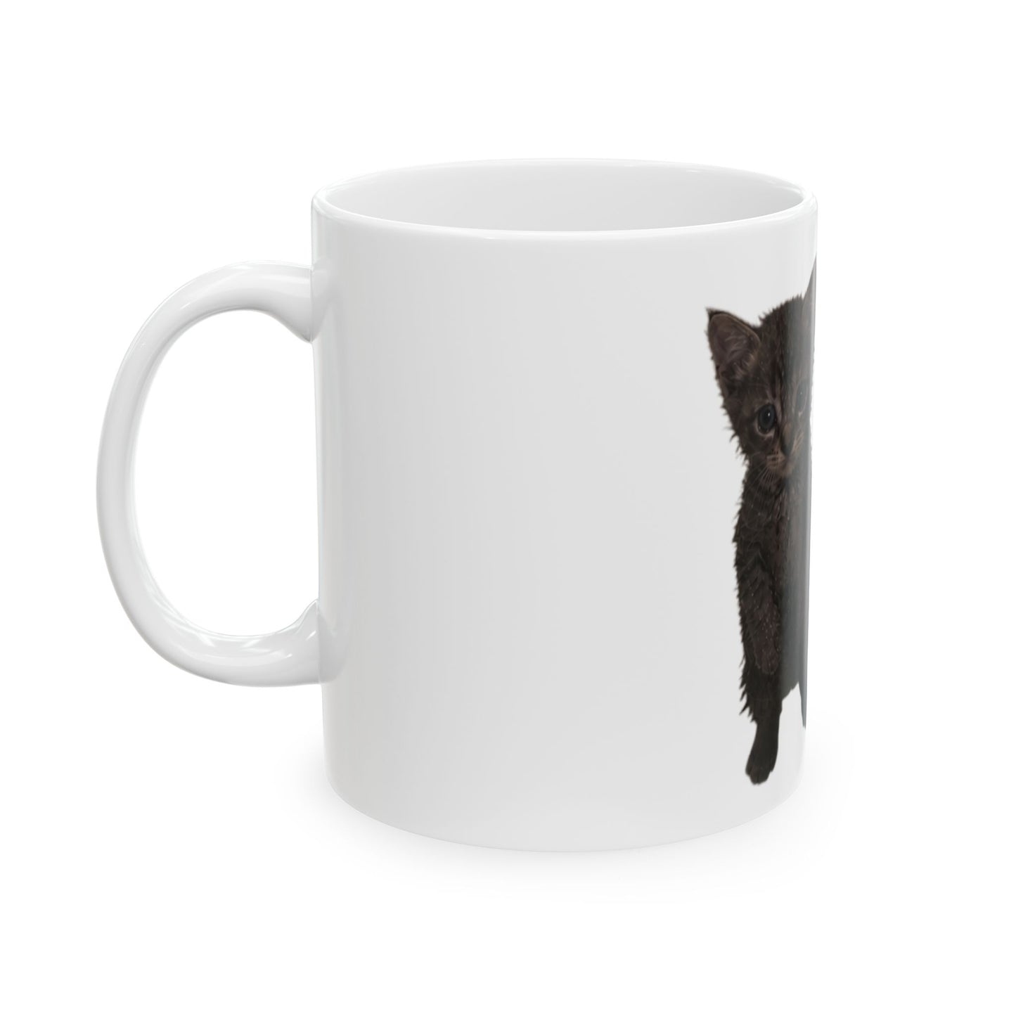 Cute Black & Brown Cat Pair Ceramic Mug  (11oz, 15oz)