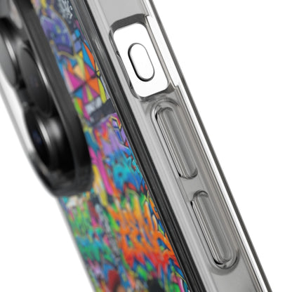 Clear Phone Case — Colorful Graffiti Pugs Design