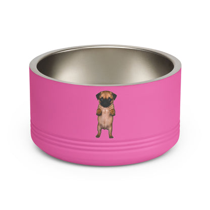 Cute Dog Pug Standing 18oz Stainless Pet Bowl