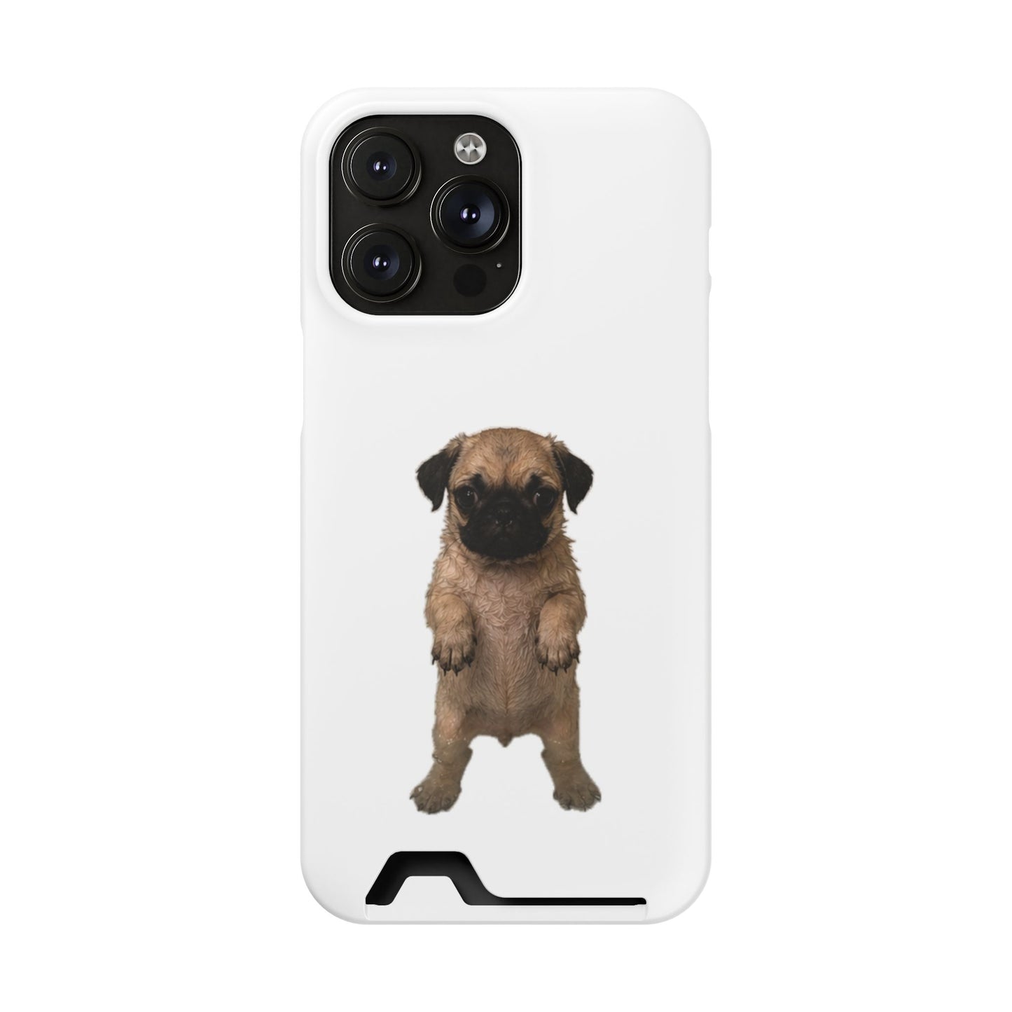 Cute Standing  Pug Card Holder Phone Case