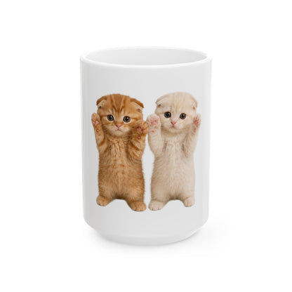 Cute Cat Kitten Pair Ceramic Mug