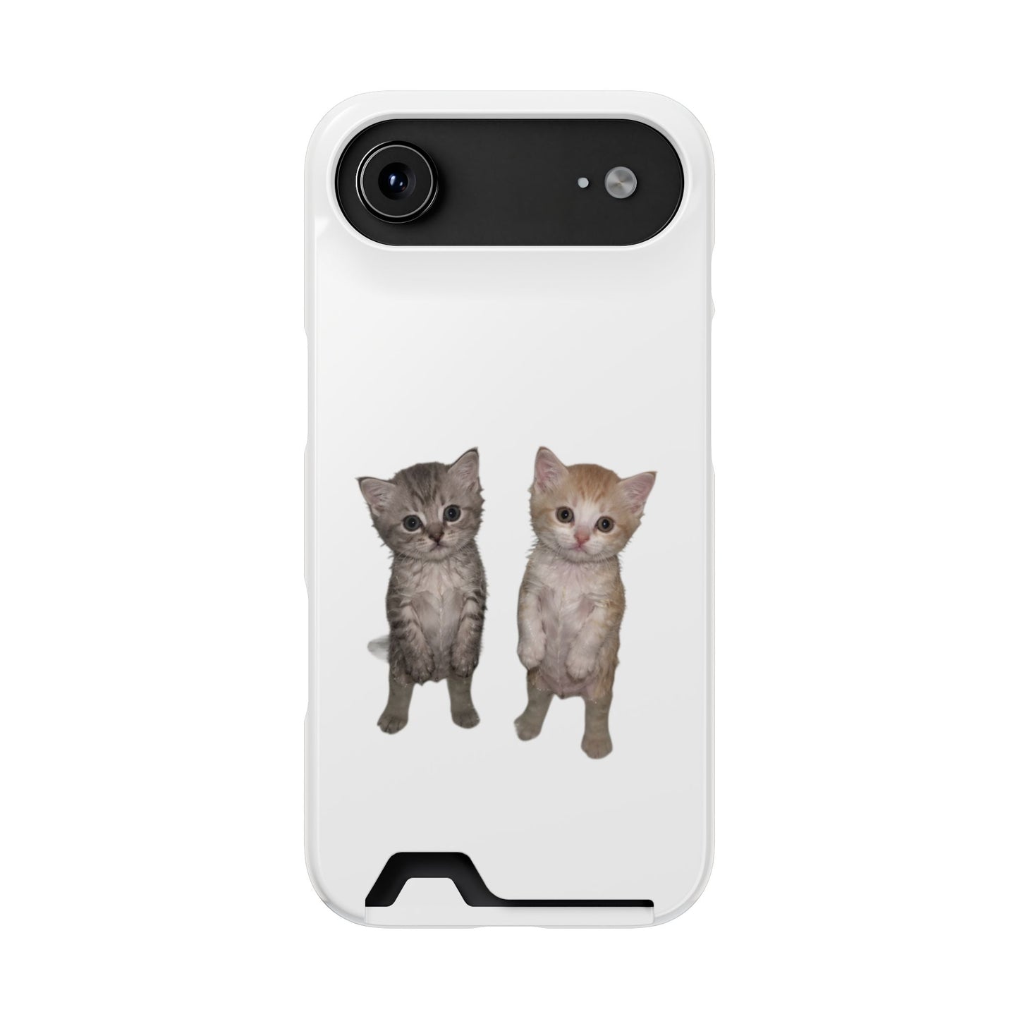 Duo Cute Kitten Phone Case with Card Holder