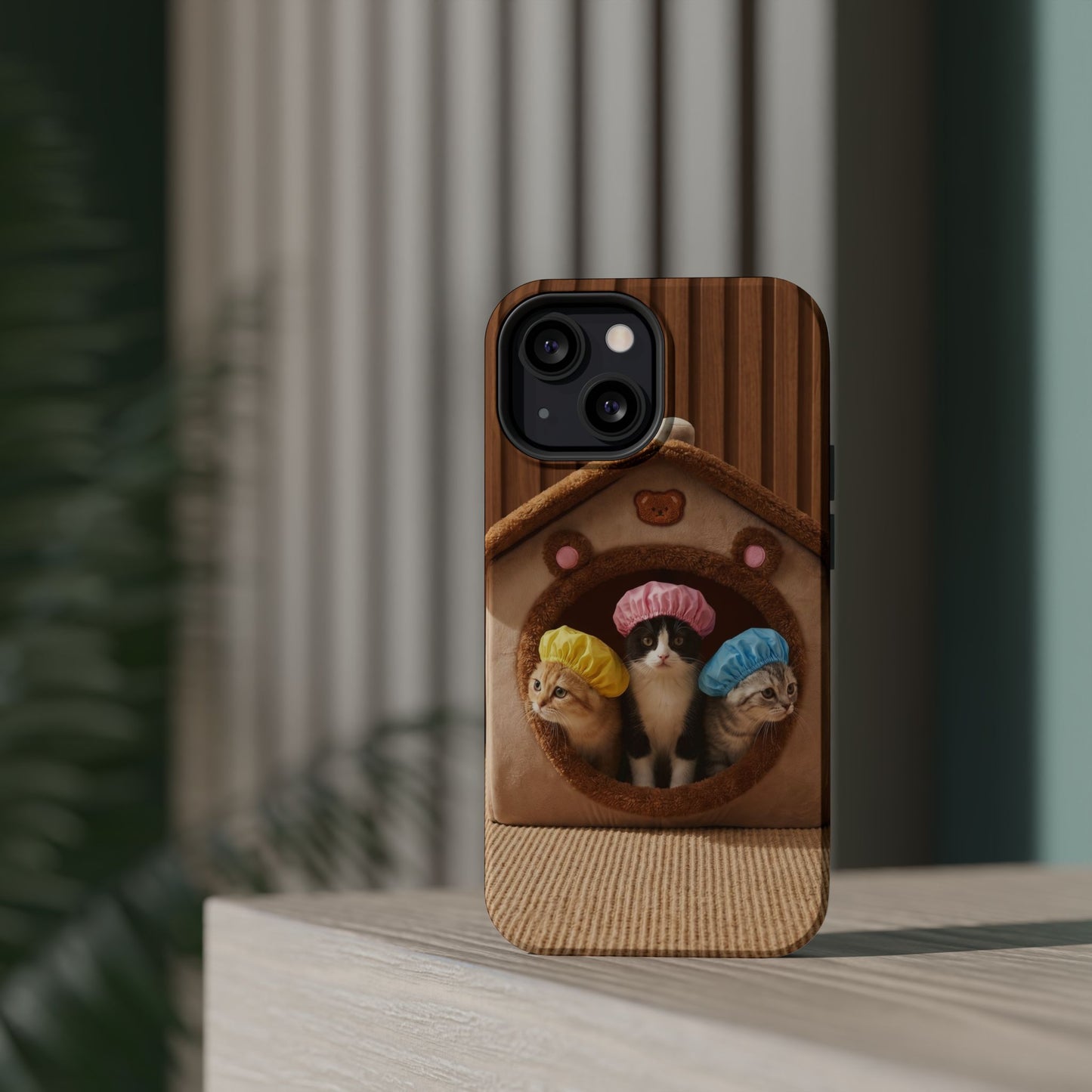 Cute Kittens in Cozy House Phone Case — Magnetic Impact-Resistant Case