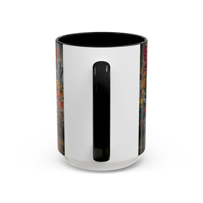 Graffiti Meow Squad Accent Coffee Mug — Cute Kittens ‘Purr-ject’ Street Art Design (11/15oz)